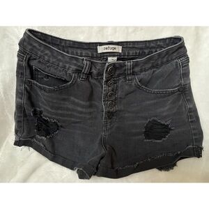 Refuge Gray Distressed Jean Shorts